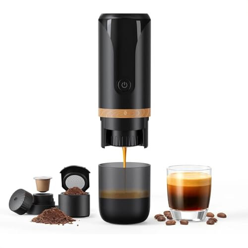 Pequeña Máquina De Café Espresso, Fabricante De Espresso De Viaje Con Luz Indicadora, Presión De 9 Bares Y Dos Modos De Conversión, 3 Formas De Hacer Y Capacidad De Batería 2400 MAh, Para Pescar