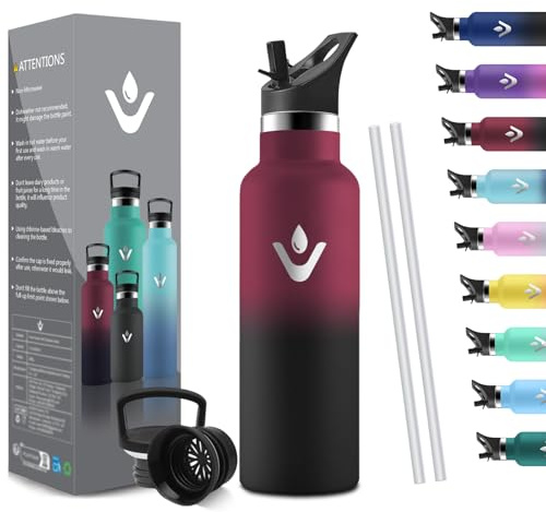 HoneyHolly Botella Agua Acero Inoxidable - Botella Agua Niños - 500ml Botella Termica Sin BPA, 12H Caliente/24 Frío, Botella para Niños & Adultos, Botella Acero Inoxidable para Deporte, Oficina, Yoga