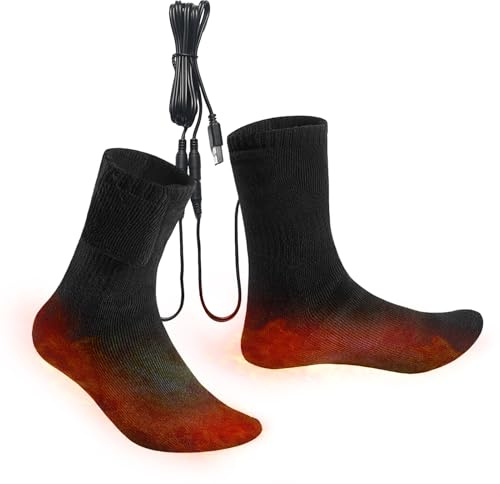 Electric Heated Socks | Heated Socks for Women Men | Cotton Winter Feet Warmers Thermal Sock for Men | Breathable Heateds Insoles Ski Sock Rechargeable for Indoor & Outdoor Sports