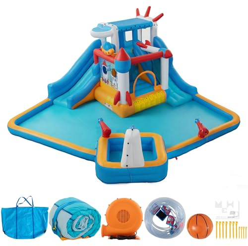 UEV 6 en 1 Château Gonflable pour Enfants XXL, 452x437x 213cm, Multicolore
