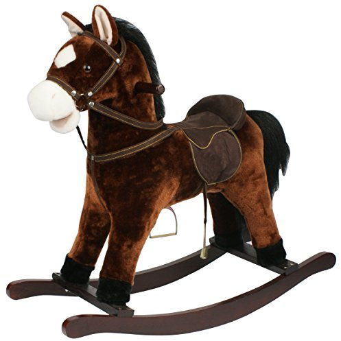 Sweety Toys- Caballo balancín, Color marrón Chocolate. (3686)