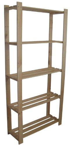 Lenmar Serie B Holzregal, Kiefer, Holz, Hellbeige, B-18 170 x 80 x 30 cm, 5 Böden, Bücherregal, Holzregal, Standregal, Wandregal, Regal mit 5 Böden, Büroregal, für Wohnzimmer, Lagerregal…