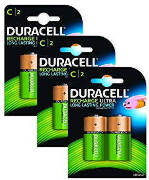 Duracell Batterie ricaricabili di tipo C, confezione da 6