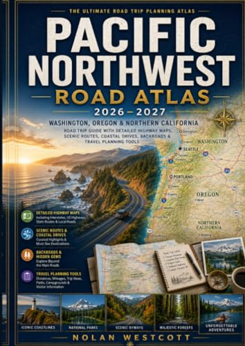 Pacific Northwest Road Atlas 2026-2027: Washington, Oregon & Northern California Road Trip Guide with Detailed Highway Maps, Scenic Routes, Coastal Drives, Backroads & Travel Planning Tools