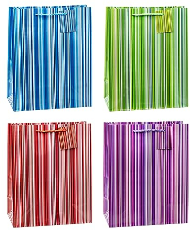TSI Geschenktüten COLORFUL LINES, 12er Packung, Größe: Groß (HxBxT 32 x 26 x 13,5 cm), Art. Nr. 85315