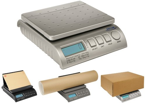 ABCON POSTSHIP Digital 40kg 88lb 22x18cm Platform Letter Postal Postage Parcel Shipping Weighing Scales with Auto Hold & Auto Off - 0-5kg/5g 5-40kg/10g Black - WORLDS MOST ADVANCED SCALE - NEW VERSION