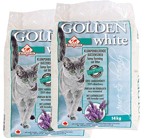 2x14= 28 kg GOLDEN GREY WHITE KATZEN STREU LAVENDELDUFT KLUMP STREU KANADA