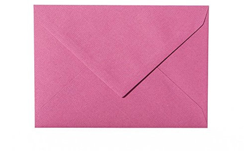 Paper24 50 hochwertige Briefumschläge B6 125x176 mm mit Spitzlasche, 120g, Farbe: 27 Purpur