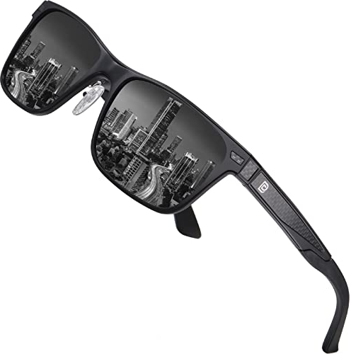 DUCO Polarized Sunglasses for Men Lightweight Carbon Fiber UV400 Protection Square Sun Glasses 8207