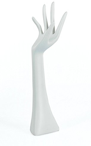 levandeo Schmuckhalter weiß Schmuckhand Hand Dekohand Ringhalter Schmuckständer Halter Schmuck 34cm