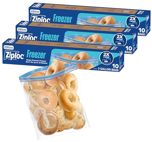 Ziploc Freezer Bags, Two Gallon, 3 Pack, 10 ct