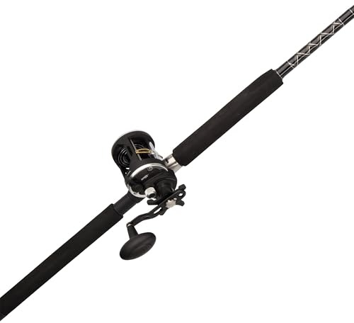 PENN 6’6” Rival Level Wind Fishing Rod and Reel Conventional Combo, 6’6”, 1 Tubular Fiberglass Fishing Rod with 2 Reel, Durable, Break Resistant and Lightweight