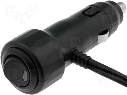 Zigarettenanzünder Stecker 8A mit Sicherung und Schalter abgewinkeltes Anschlusskabel