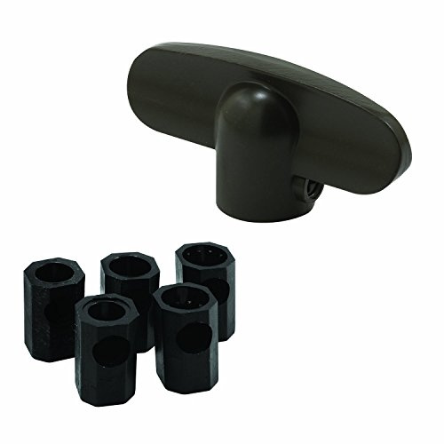 Prime-Line H 3894 Universal, Dark Brown Tee-Crank Casement Window Handle (2 Pack)