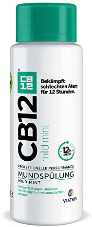 CB12 Mild Mundspülung – bekämpft die Hauptursache von Mundgeruch – wissenschaftlich nachgewiesene 12 Stunden anhaltende Wirkung – 250 ml