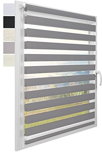 Sol Royal Doppelrollo 100 cm breit DL2 – Doppelrollo Klemmfix ohne Bohren 100x150 cm – Fensterrollo Innen Rollos für Fenster ohne Bohren – Sicht & Sonnenschutz Duo Rollo Fenster Rollos für Innen Grau