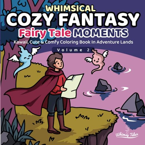 Whimsical Cozy Fantasy - Fairy Tale Moments (Volume 2): Kawaii, Cute & Comfy Coloring Book In Adventure Lands