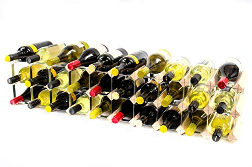 Classic 20/30 Bottle Cupboard top Pine Wood and galvanised Metal Wine Rack Ready Assembled