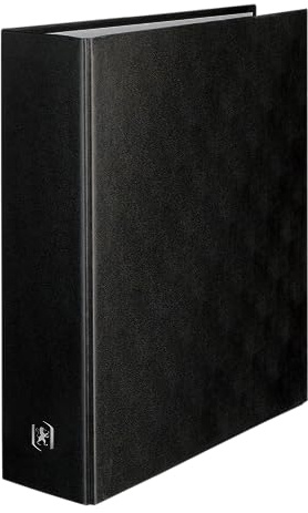 OXFORD Classeur Balacron A4XL Dos 80mm 4 Anneaux en D Couverture Carte Rembordée en PVC Noir