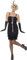 Smiffys Flapper Kostüm, Schwarz, mit kurzem Kleid, Kopfschmuck & Handschuhen