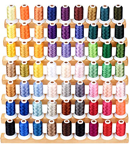 Simthread 63 Farben Polyester Maschinen Stickgarn - 500 Meter, für Babylock, Janome, Kenmore, Singer, W6 N Stickereimaschine
