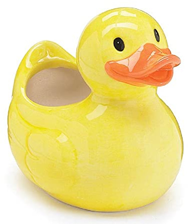 Yellow Duck Planter/Vase Or Holder for Home and Nursery Decor
