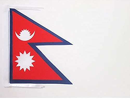 AZ FLAG Bandera de Nepal 45x30cm - BANDERINA NEPALÍ 30 x 45 cm cordeles
