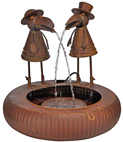 Haushalt International Metall Brunnen Zwei Raben Wasserspeier Springbrunnen Gartenbrunnen Zierbrunnen Indoor