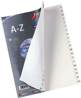 Rexel Zahlenregister aus PP für A4, 226 x 297 mm, 5 Blatt, 1 Stück, weiß
