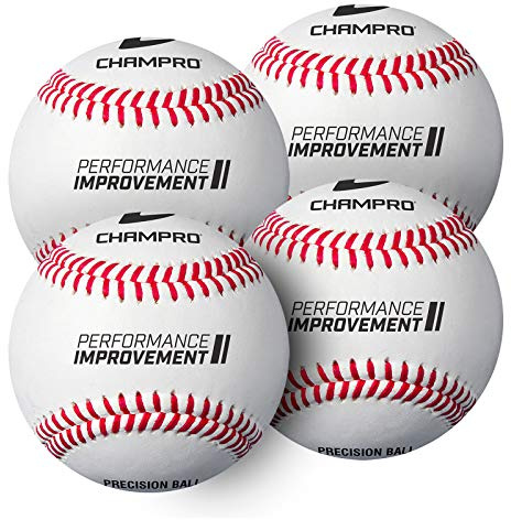 Champro Training Baseball, Set of 4 (White, 7.5-Inch)