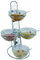 APS 11598 BIG Buffet Leiter, Set von 4 Glaschalen (ø 23 cm 2, 5 Liter), 4 klappbaren Abdeckungen mit Karte für Schilder, 1 Metall-Leiter, 1 Doppel Ring, 2 Einzelringe, 39 x 31 x 66 cm, 4 Behälter