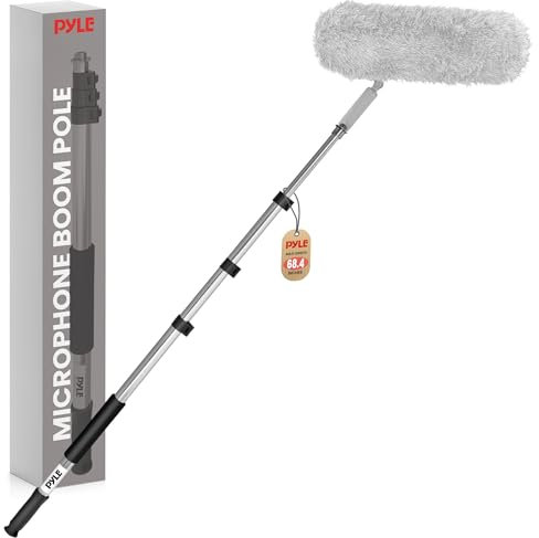 Pyle Pmksb06 Shotgun Micro pour pêche à la Perche, télescopique/enroulement Mic Support de Bras de Suspension