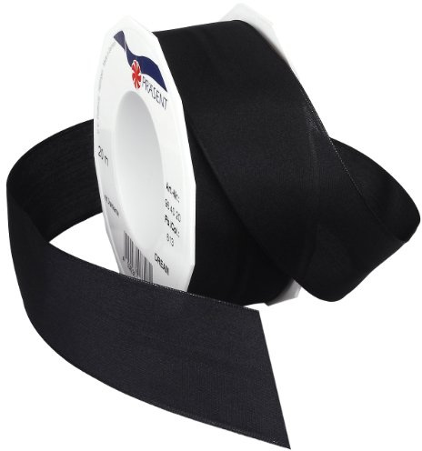 Morex Ribbon Dream Wired Taffeta Spool, Silky Smooth, Crafts and Décor, Bows Making, Gift Wrapping, Wedding and Holidays, 1-1/2-Inch by 22-Yard, Carbon Black