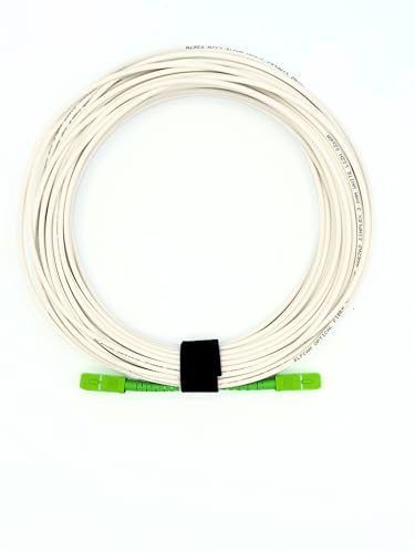 Octofibre - Cable Fibra Óptica Router - 20 Metros - Reforzado con Blindaje de Kevlar - SC APC a SC APC - 10 Años de Garantía