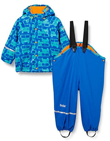 CareTec Unisex barn regn kostym PU W. Fleece regnrock, Oceanblå (706), 80