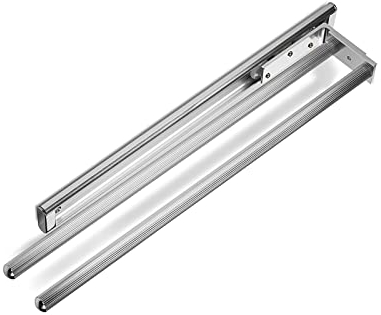 SOTECH Aluminium Handtuchhalter TED 2-armig chrom poliert (450-730 mm, ausziehbar, drehbar) Teleskop-Auszug geeignet für Bad oder Küche