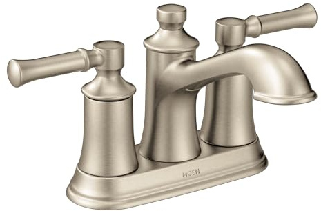 Moen 6802BN Dartmoor Two-Handle Low arc Bathroom Faucet, Brushed Nickel, 1