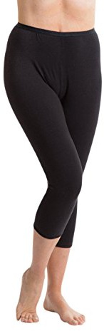 Passionelle Womens Cropped Leggings High Waisted Tummy Control Stretchy Gym Leggings for Women Cotton Elastane Capri Length Yoga Running Workout Pants Soft Comfortable Ladies Activewear Trousers(2XL)