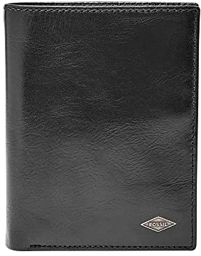 Fossil Geldbörse für Männer Ryan, Leder Bifold schwarz 10,16 cm L x 2,54 cm B x 12,7 cm H ML3734001