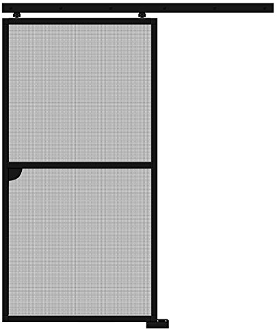 Schellenberg 70071 Porta Scorrevole Esterno Muro 120 x 240 cm, Senza Barriere, Profili in Alluminio e Tessuto in Fibra di Vetro, Antracite