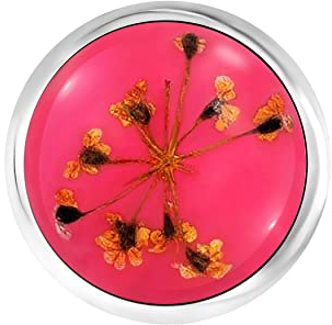 ANDANTE Chunk Click-Button Druckknopf (Blume Natur - Pink) für Chunk-Armbänder, Chunk-Ringe und andere Chunk-Accessoires