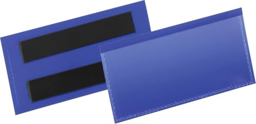 Durable Etiketthållare 100x38 mm, magnetisk, 50 stycken, mörkblå, 174107 | Självhäftande magnetremsor för märkning på metall, läsbar med skanner, av slitstark polypropylenplast, Made in Germany