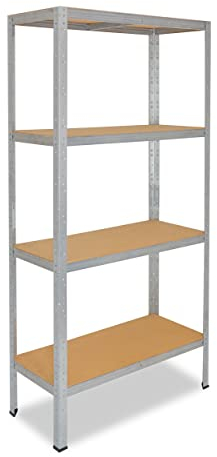 shelfplaza® 155x40x50cm Home Schwerlastregal verzinkt/Metallregal mit 4 Böden/Kellerregal Metall, Garagenregal, Werkstattregal oder Regal Lagerregal/Steckregal Metall mit 175kg Tragkraft