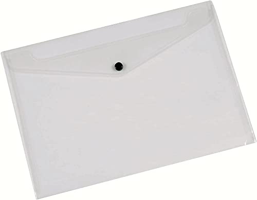 Q-Connect A4 Document Folder Plastic Clear Popper KF01244Q - Pack of 12
