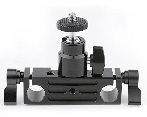 camvate 15 mm Rod Clamp RailBlock articulada 1/4 de zapata caliente Mini rótula de bola para camear Flash Bracket Holder (negro)