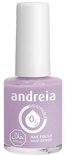 Andreia Nagellack Halal - Atmungsaktiv Luft - Wasser-Durchlässig - Ungiftig Farbintensiv - Naturkosmetik - Farbe B1 Blau - Schattierungen von Lila 10.5 ml