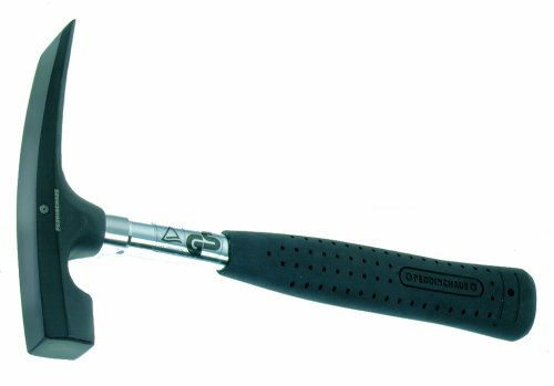 Peddinghaus Maurerhammer 570 g – Mit Stahlrohrstiel und Kunststoffgriff, Rheinische Form, Robustes Design