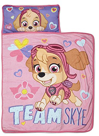 Paw Patrol Team Skye Toddler Nap-Mat Set - Includes Pillow and Plush Blanket – Great for Girls Napping During Daycare or Preschool - Fits Toddlers, Pink