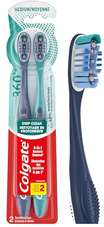 Colgate 360 Toothbrush Value Pack, Medium, 2 Count
