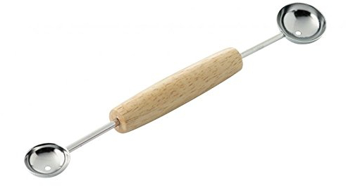 Cuillère parisienne double, manche en bois - Bois